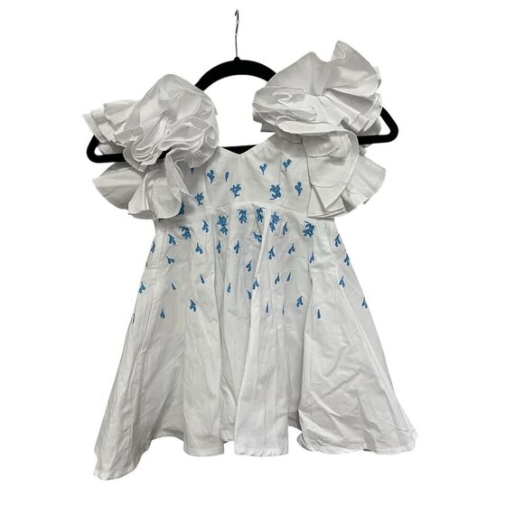Girls Fanm Mon Galata Linen Dress Size 2 Toddler Formal Embroidered - Picture 1 of 3